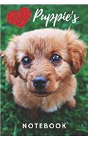 Puppy Notebook: cute puppy diary, notepad (blank lined journal) puppies gift for kids and dog lovers / journal book for journaling / best for writing notes, ideas a