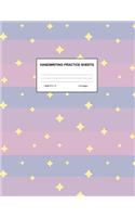 Handwriting Practice Sheets: Cute Blank Lined Paper Notebook for Writing Exercise and Cursive Worksheets - Perfect Workbook for Preschool, Kindergarten, 1st, 2nd, 3rd and 4th Gr