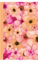 Journal: Watercolor Flower Petals (Orange) 6x9 - Lined Journal - Writing Journal with Blank Lined Pages