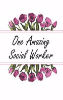 One Amazing Social Worker: Weekly Planner For Social Worker 12 Month Floral Calendar Schedule Agenda Organizer