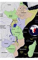 Modern Day Color Map of Eastern Africa Journal: Take Notes, Write Down Memories in this 150 Page Lined Journal