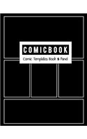 Comic Book 5 Panel: Templates Comic Blank Book Panel Strip, Comic Book Drawing, Design Sketchbook Journal, Artist's Notebook, Strips Cartoon, Draw Your Own Comics, Blac