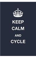 Keep Calm and Cycle: Blank Ruled Lined Composition Notebook