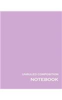 Unruled Composition Notebook: 100 unruled & numbered pages, 8" x 10", Purple Unlined Notebook, Unruled Composition Book, Unruled Journal, Unruled Sketchbook, Empty Journal for Sc