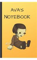 Ava's Notebook: Doll Writing 120 Pages Notebook Journal - Small Lined (6 X 9 )