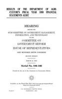 Results of the Department of Agriculture's fiscal year 1999 financial statements audit