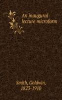 inaugural lecture microform