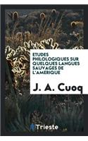 Études Philologiques Sur Quelques Langues Sauvages de l'Amérique