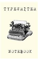 Typewriter Notebook: 100 White pages Lined Notebook Journal with Matte Finish Cover