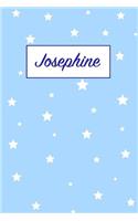 Josephine: First Name Personalized Notebook. College Ruled Journal. Pastel Pink Writing Diary with Stars Pattern for Girls and Women