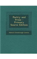 Poetry and Prose - Primary Source Edition