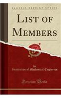 List of Members (Classic Reprint): (English)