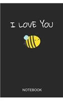 I Love You Notebook: 6x9 110 Pages Checkered Beekeeper Journal For Bee Lovers