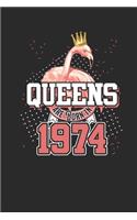 Queens Are Born In 1974: Blank Lined Notebook / Journal (6 X 9 -120 Pages) - Birthday Gift Idea