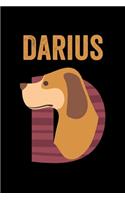 Darius: Journal (Diary, Notebook) Personalized Custom Name Alphabet Dog Birthday Gift for Boys