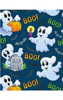 Boo!: Blank Halloween Sketch Book 120 Pages (8.5" X 11") - For Sketching, Pencil Drawings, Doodling, Charcoal Sketches and Art Portraits - Novelty Themed 