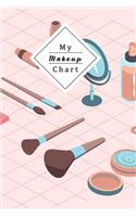My Makeup Chart: Perfect For Beauty School Students Or Professional Artists - Journal For Your Makeup´S To Never Forget Any Of Your Stils - Makeup Chart Journal