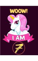 Woow! I am 7: Birthday Journal Happy Birthday 7 Years Old - Journal for kids - 7 Year Old Christmas birthday gift