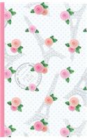 Paris Romance A5 5.5x8.5 Lined Blank Notebook Journal 200 Pages