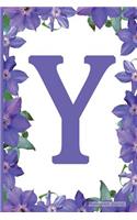Monogram Journal - Initial Y (Purple Flower): 6" x 9", Monogram Initial Lined Journal, Durable Cover,150 Pages For Writing, Notes (Journal, Notebook)