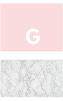 G: Marble and Pink / Monogram Initial 'G' Notebook: (6 x 9) Diary, Daily Planner, Lined Journal For Writing, 100 Pages, Soft Cover