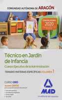 Tecnicos en Jardin de Infancia del Cuerpo Ejecutivo de la Administracion de la Comunidad Autonoma de Aragon (Escala de Ayudantes Facultativos). Temario de materias especificas 1