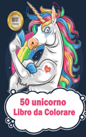 50 unicorno Libro da Colorare
