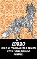 Libro de colorear para adultos - Animales - Usted es maravilloso - Zorro