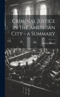 Criminal Justice in the American City - a Summary