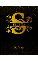 Selena Diary: Letter S Personalized First Name Personal Writing Journal Black Gold Glittery Space Effect Cover Daily Diaries for Journalists & Writers Note Taking