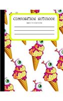 Zombie Ice Cream: Fun & Spooky Halloween Inspired Composition Notetbook, Ideal For Middle Grade And High School Class Notes (College Ruled)