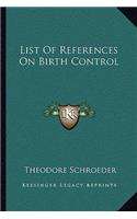 List of References on Birth Control