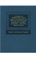 Anzeige Des Siebenmeers: Nebst Einem Verzeichnisse Mit Wortern Germanischer Sprachen Verwandter Persischer. - Primary Source Edition