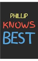 Phillip Knows Best: Lined Journal, 120 Pages, 6 x 9, Phillip Personalized Name Notebook Gift Idea, Black Matte Finish (Phillip Knows Best Journal)