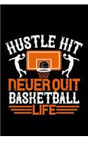 Hustle Hit Never Quit Basketball Life