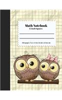 Math Notebook 1/2 Inch Squares: (Math Notebook)