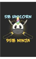 5% Unicorn 95% ninja: 6x9 Panda - dotgrid - dot grid paper - notebook - notes