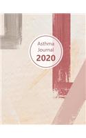 Asthma Journal 2020: Dated asthma symptoms tracker (Medications, Triggers, Peak flow meter sections, Peak flow charts, Exercise tracker, Notes). 11.0' x 8.5'. (Letter si