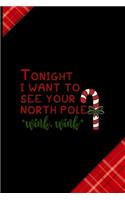 Tonight I Want To See our North Pole *wink, wink*: Notebook Journal Composition Blank Lined Diary Notepad 120 Pages Paperback Red and Black Naughty Xmas