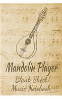 Mandolin Player Blank Sheet Music Notebook: Musician Composer Gift. Pretty Music Manuscript Paper For Writing And Note Taking / Composition Books Gifts For Musicians.(120 Blank Sheet Music Pag