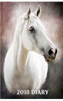 2018 Diary: Portrait of White Horse Diary/Journal With 150 Blank Pages To Write Or Draw In