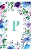 P: (Gifts for Women, Teenagers, Girls, Moms, Students & Teachers or Portable Blank Lined Monogram Initia)