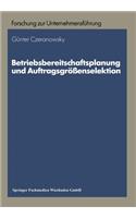 Betriebsbereitschaftsplanung Und Auftragsgrößenselektion