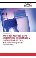 Métodos rápidos para determinar antibióticos y sulfamidas en miel