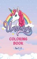 Unicorn Coloring Book For Ages 4-8