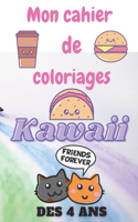 Mon Cahier de coloriage kawaii enfant dès 4 ans 5 ans, livre dessin enfant, coloriage fille éducatif