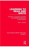 Learning to Read and Write: The Role of Language Acquisition and Aesthetic Development: A Resourcebook