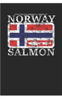 Wikstroem - Notes: Norwegen Lachs Fisch Flagge used look - Notizbuch 15,24 x 22,86 Punktgitter