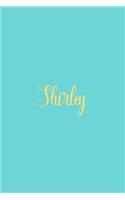 Shirley: Personalized Name Turquoise Matte Soft Cover Notebook Journal to Write In. 120 Blank Lined Pages