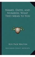 Names, Dates, and Numbers; What They Mean to You